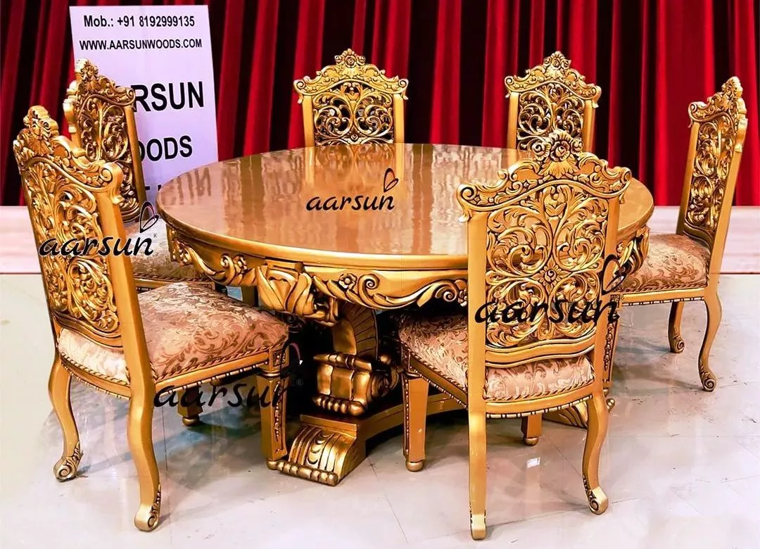 Royal moviestowatch Dining Table & Chairs Set Gold Paint  2025