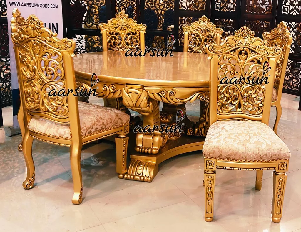 Royal moviestowatch Dining Table & Chairs Set Gold Paint  2025