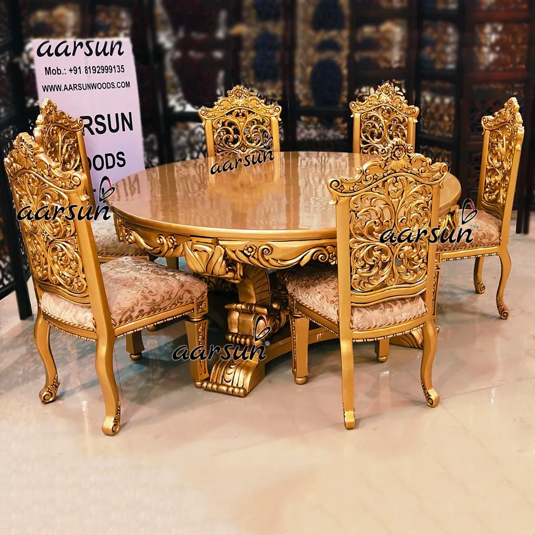 Royal moviestowatch Dining Table & Chairs Set Gold Paint  2025