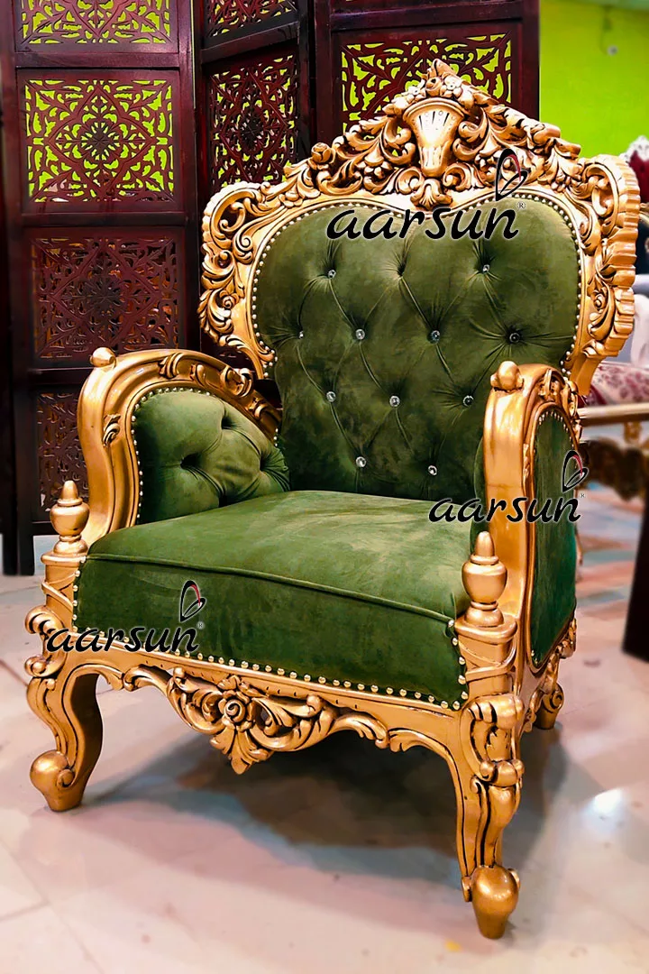 Royal word hippo Gold Italian Style Sofa Set 5 Seater