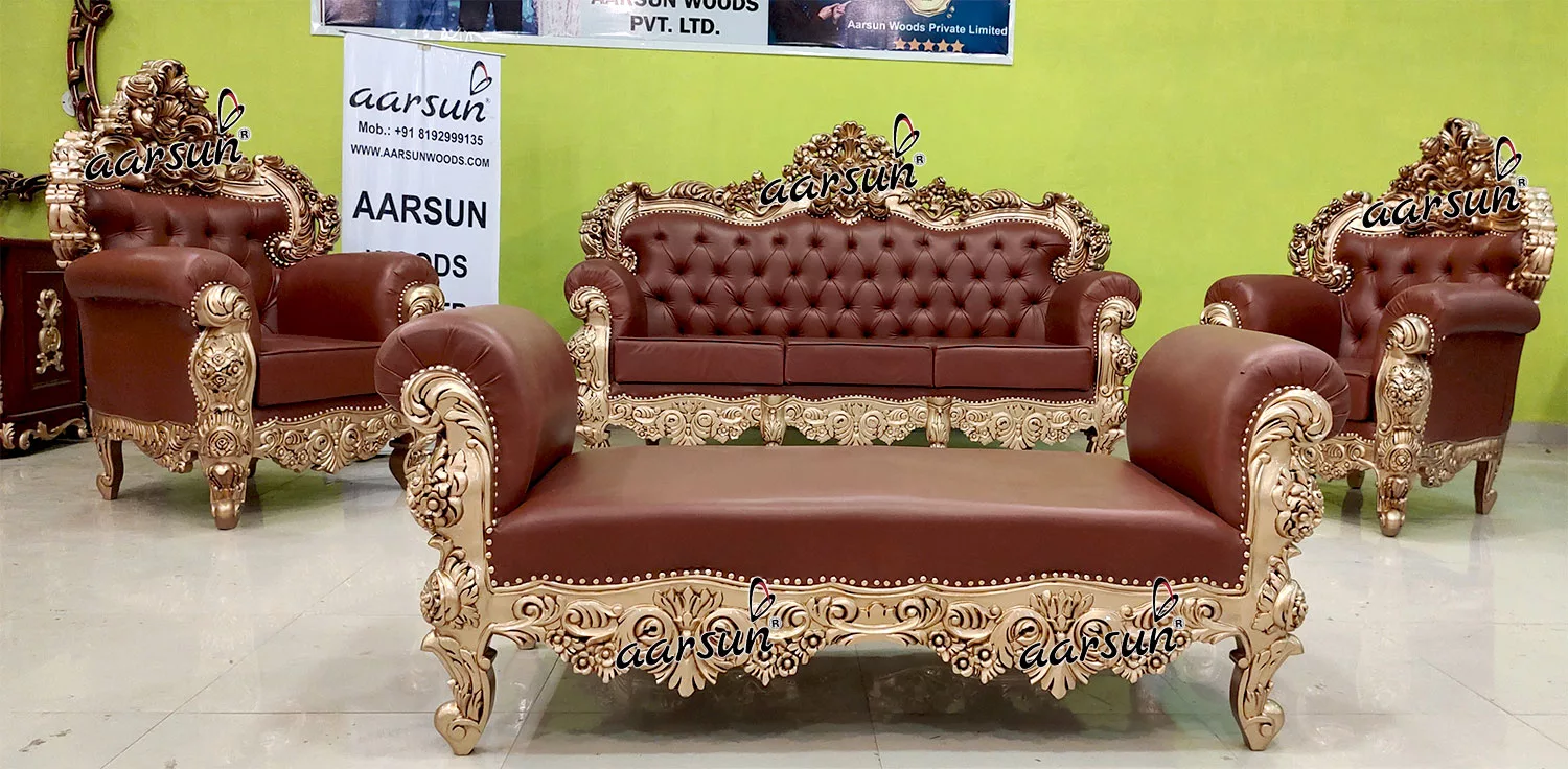 Royal flixtor Gold Sofa Set Design 2025