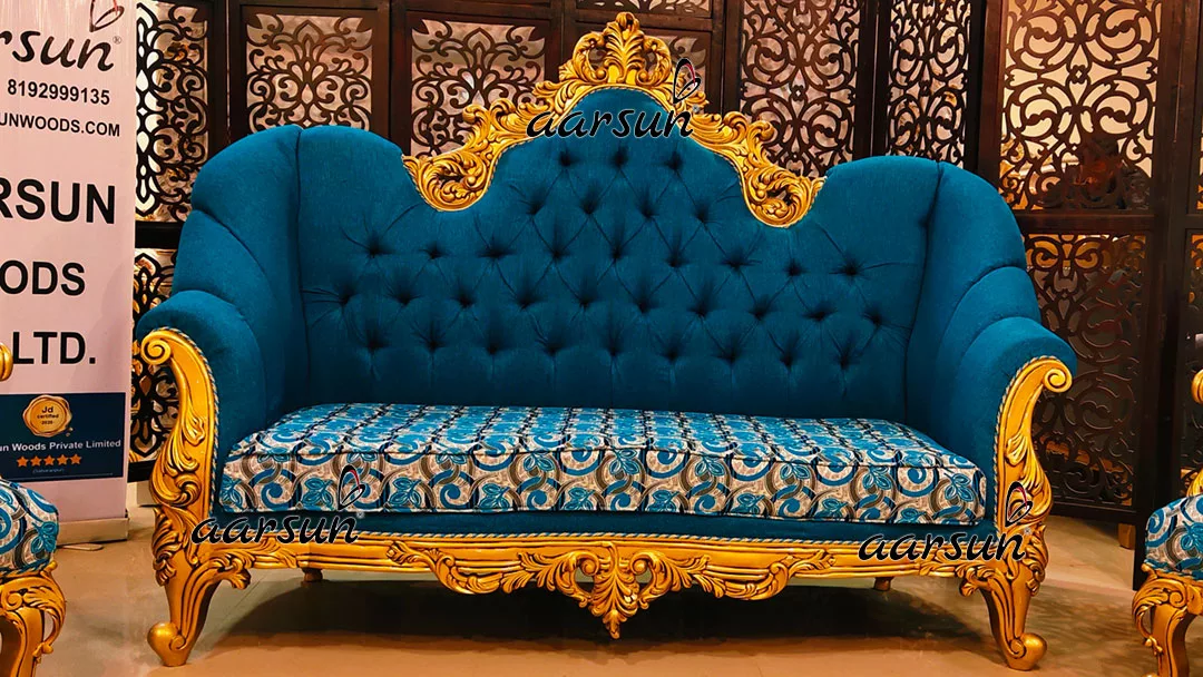 Royal us phone book Sofa Set in Antique Gold  2025