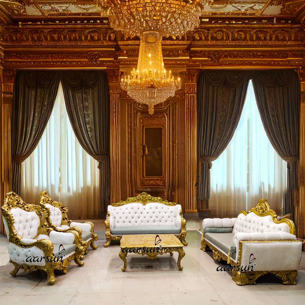 Royal wordhippo Sofa Set in Gold 2025