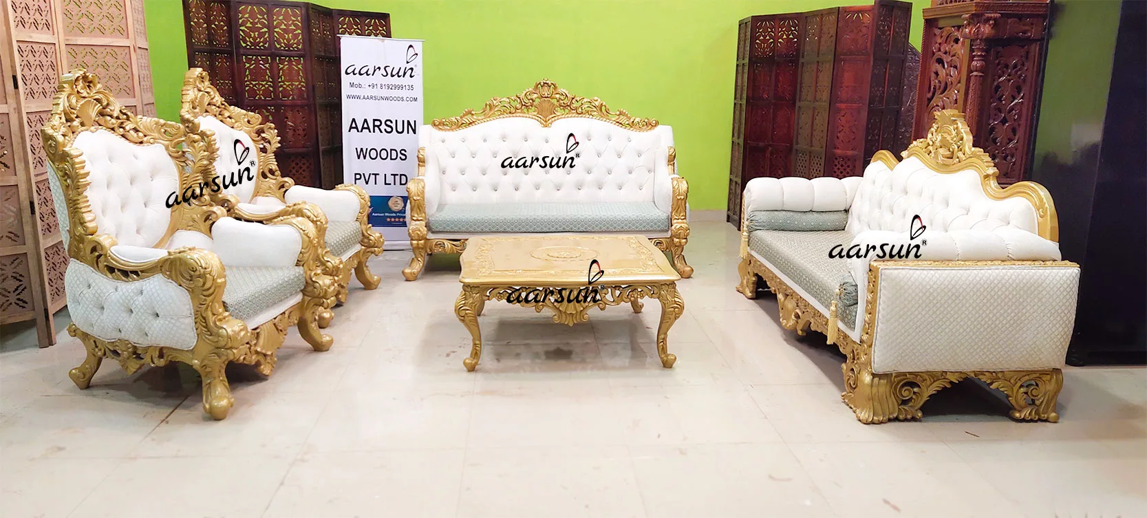 Royal wordhippo Sofa Set in Gold 2025