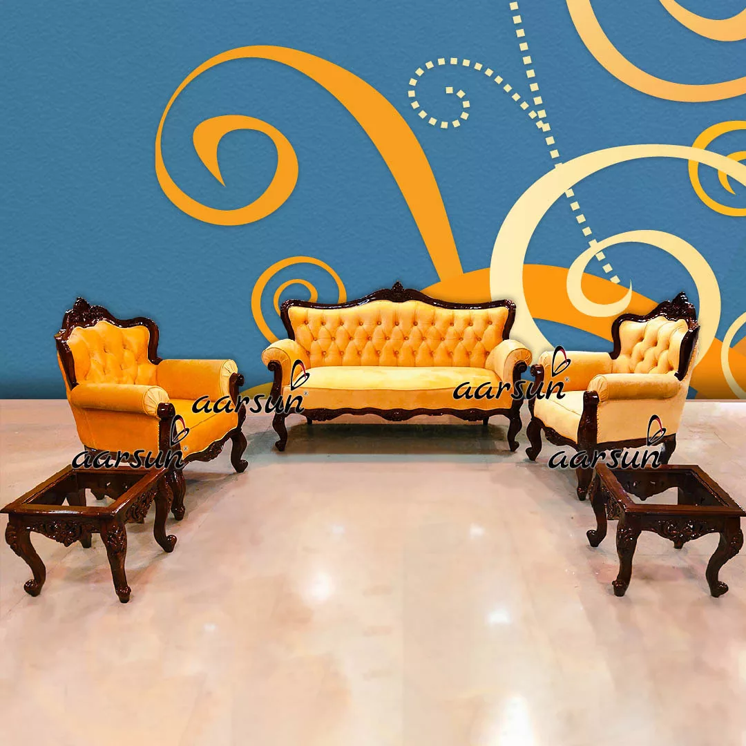 Subtle betanysports 5 Seater Sofa Set with Center Table and Corner Tables  2025