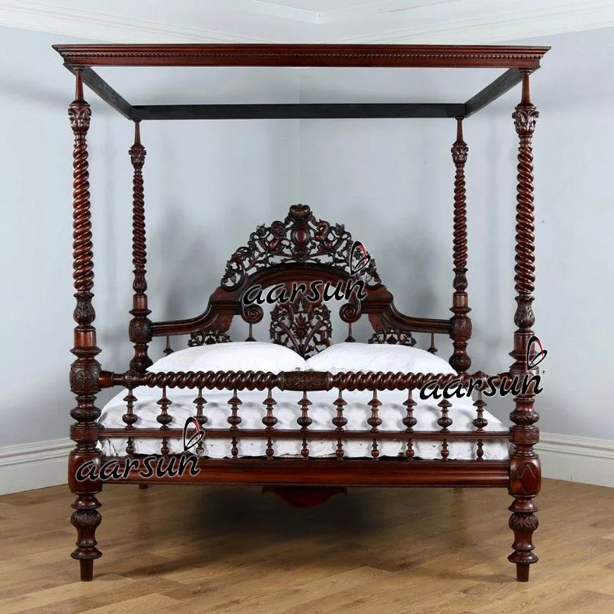 Teak Wood | Poster Bed | Canopy Bed BED-0053