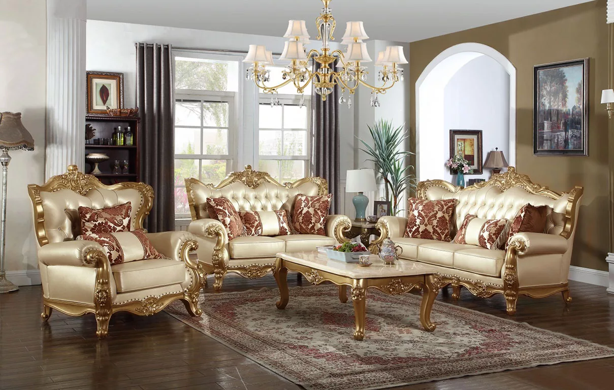 Traditional  before it's news  Sofa Set Antique gold finish  2025