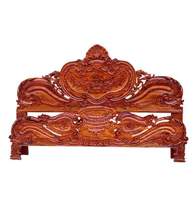 Traditionally Handmade Wooden Double Bed frame BED-0025