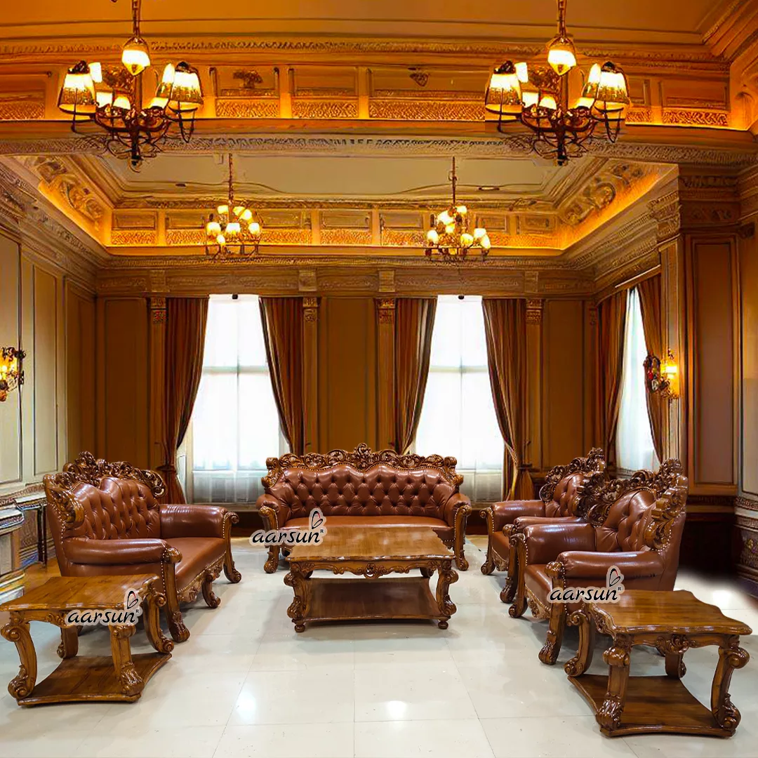 Truly Premium revolver news Sofa Set Double Carved in Teak Wood