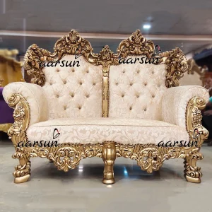 Ultra Luxurious y99  Sofa Set in Antique Gold Double Carving Furniture