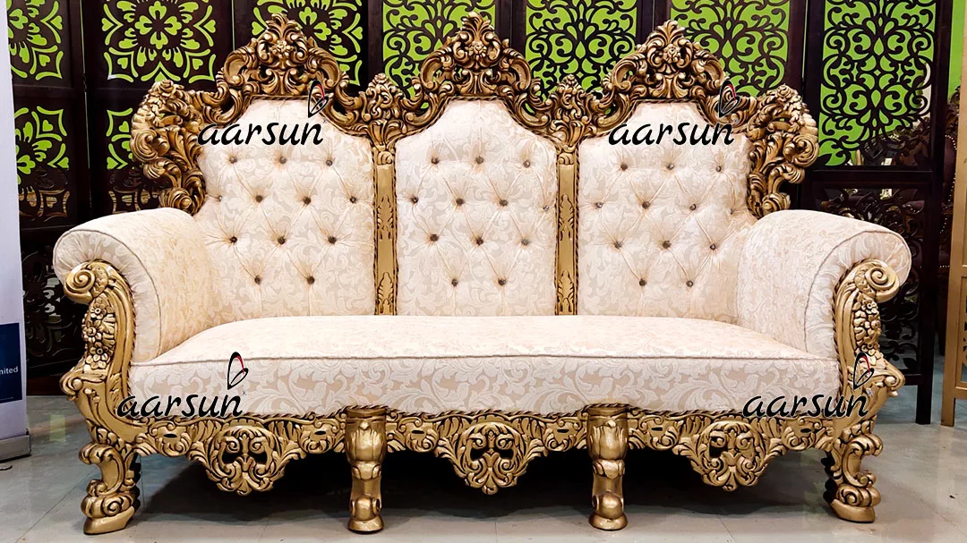 Ultra Luxurious y99  Sofa Set in Antique Gold Double Carving Furniture