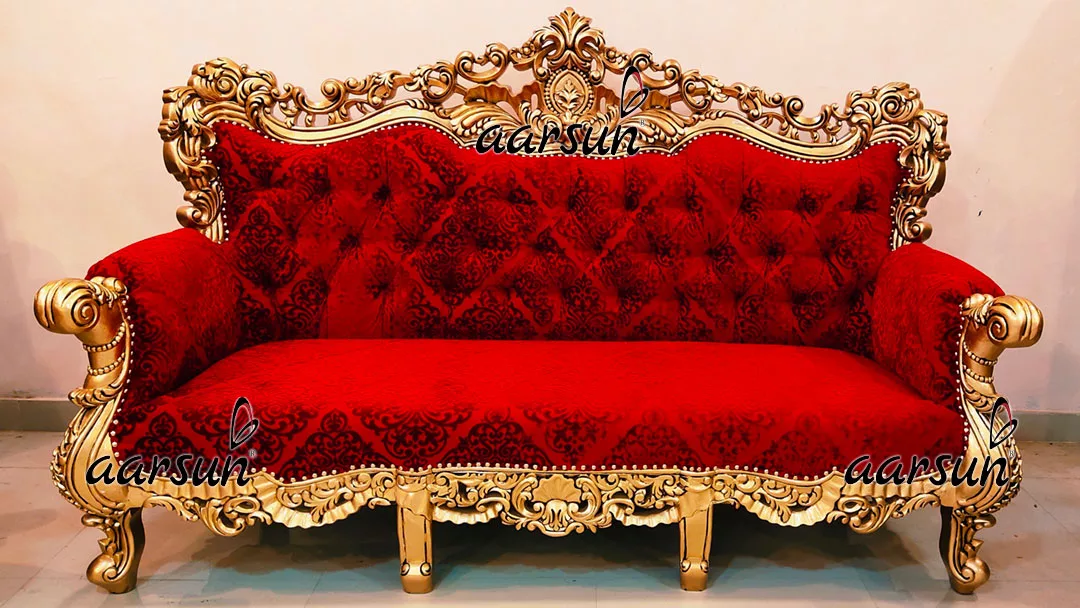 Ultra Royal revolver news Sofa Set in Red &amp; Gold  2025