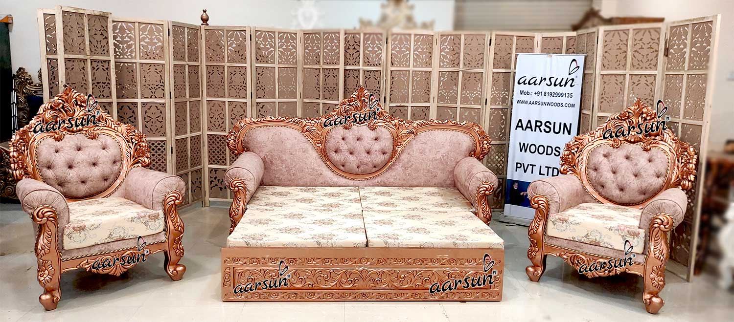 Unique flixtor Rose Gold Sofa Cum Bed  2025
