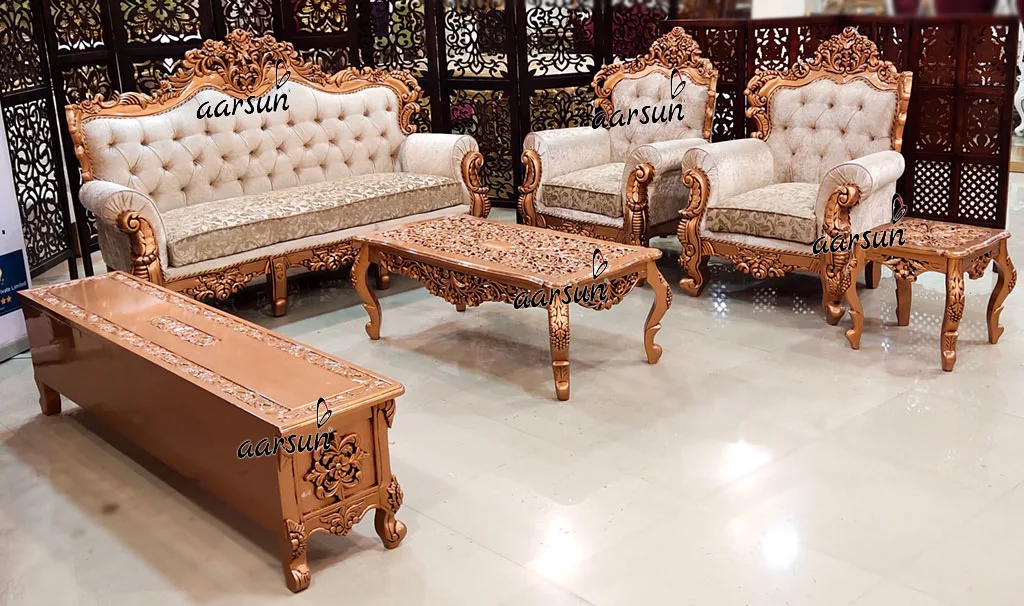 Victorian sharesome Royal Sofa Set in Copper Paint with TV Unit  2025