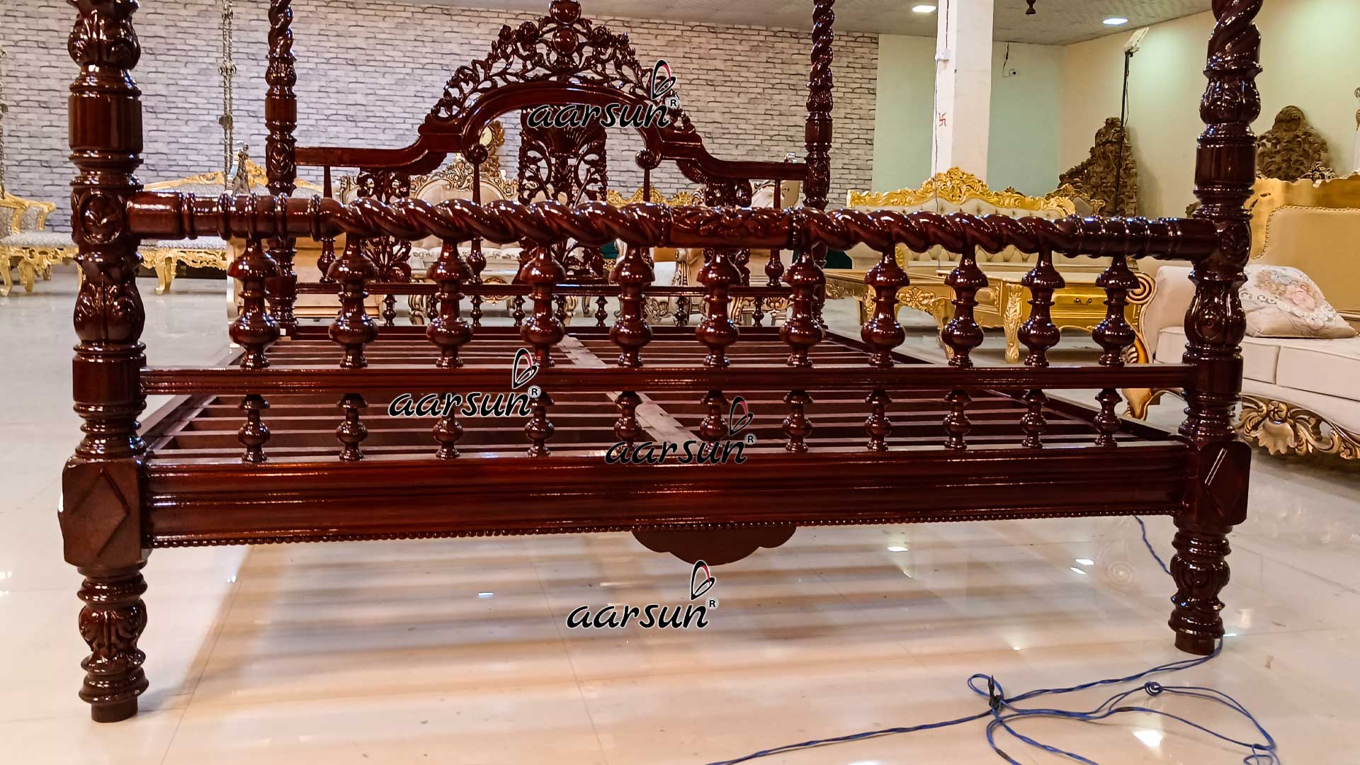 Antique Four Poster Bed Teak Wood