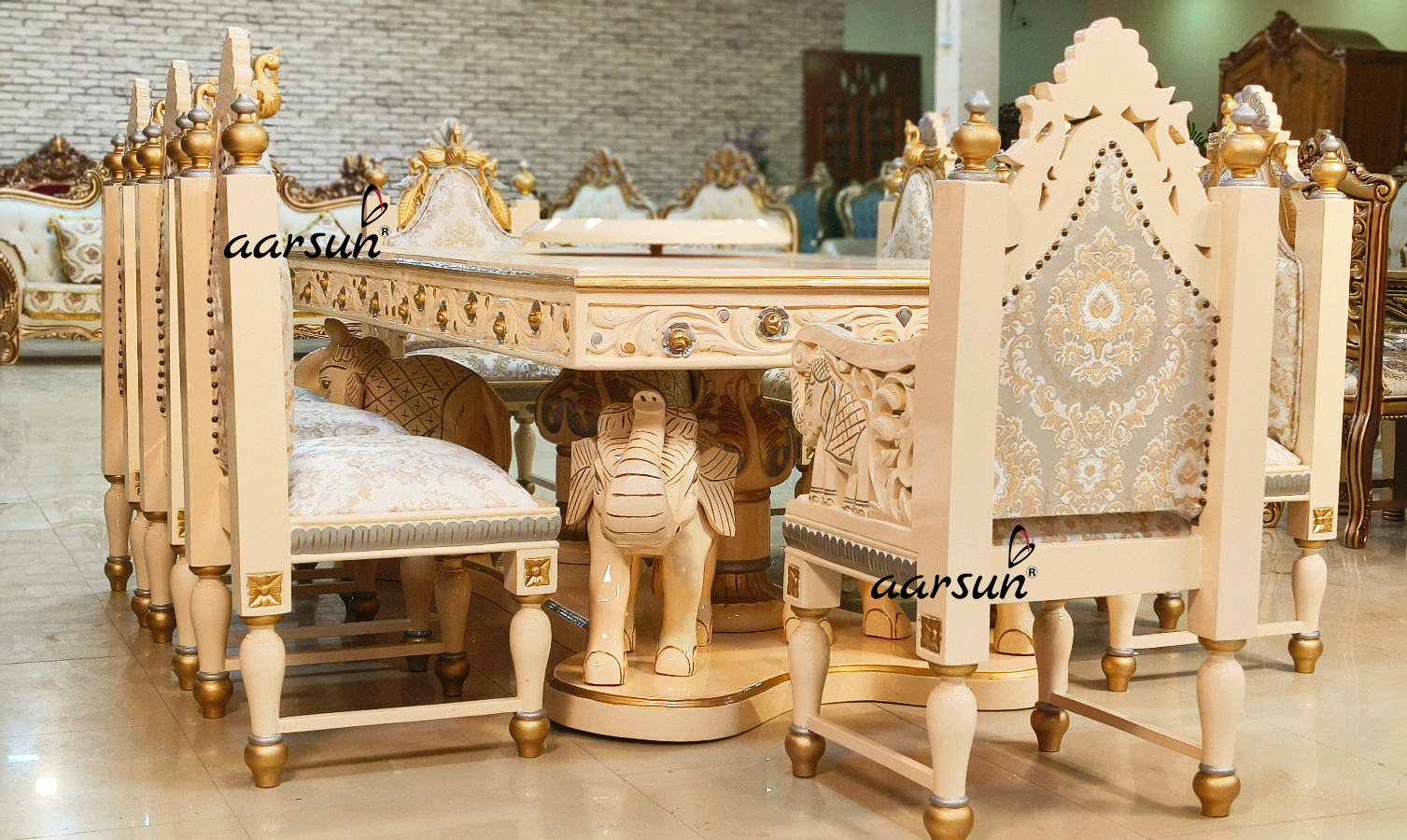 8 Seater bidrl  White Dining Set  2025