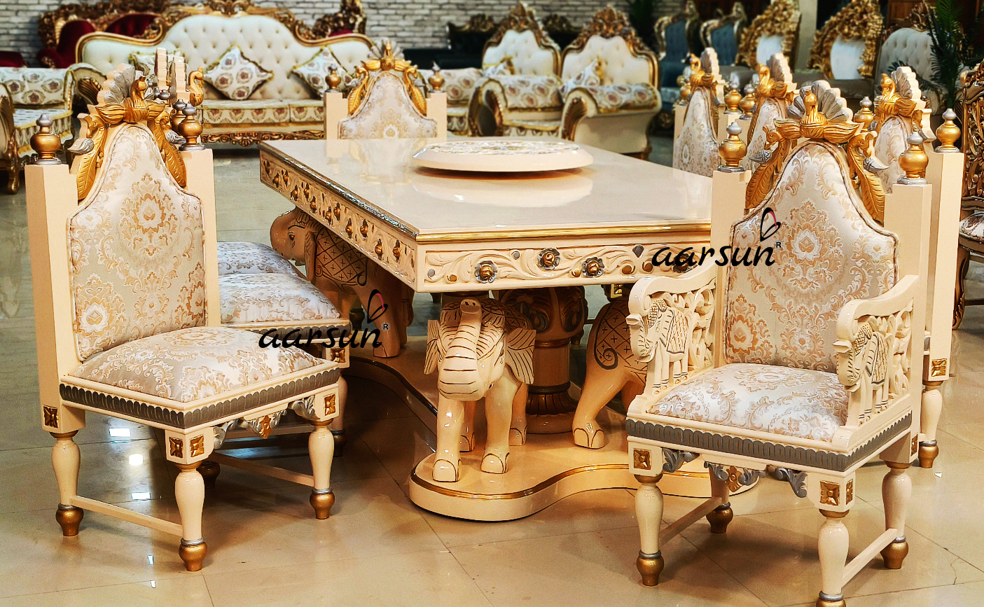 8 Seater bidrl  White Dining Set  2025