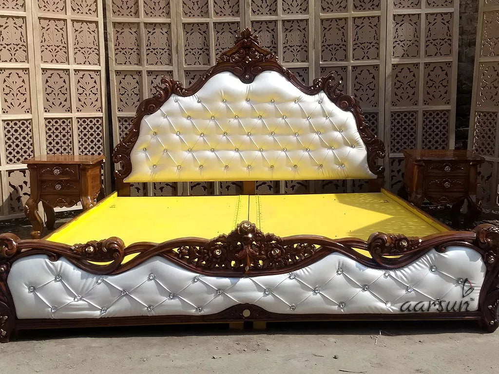 Wooden Royal Bed with Side Tables YT-48
