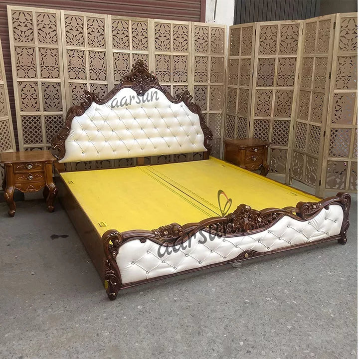Wooden Royal Bed with Side Tables YT-48