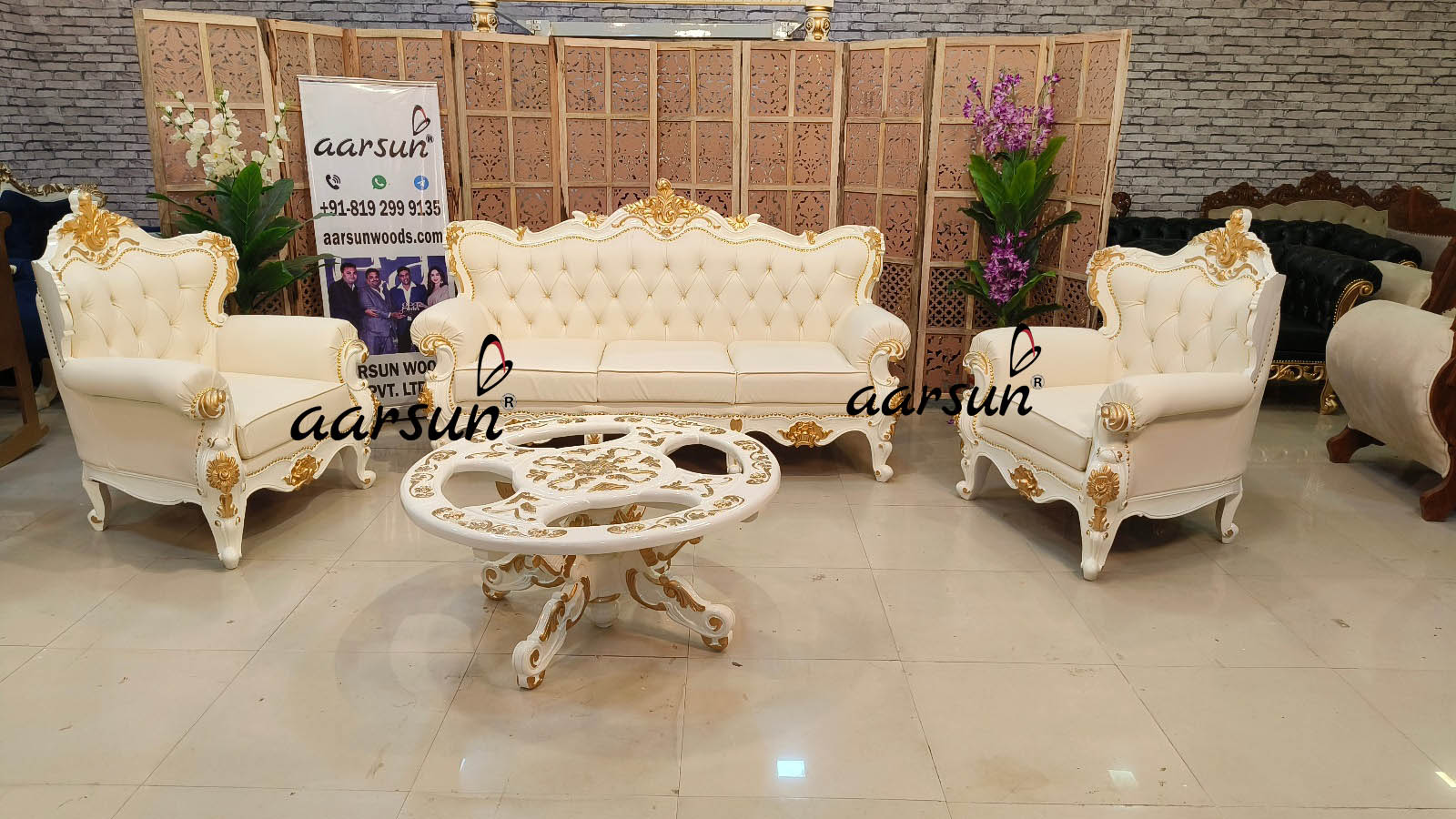 Unique soap2day Sofa Set in White Polish  2025