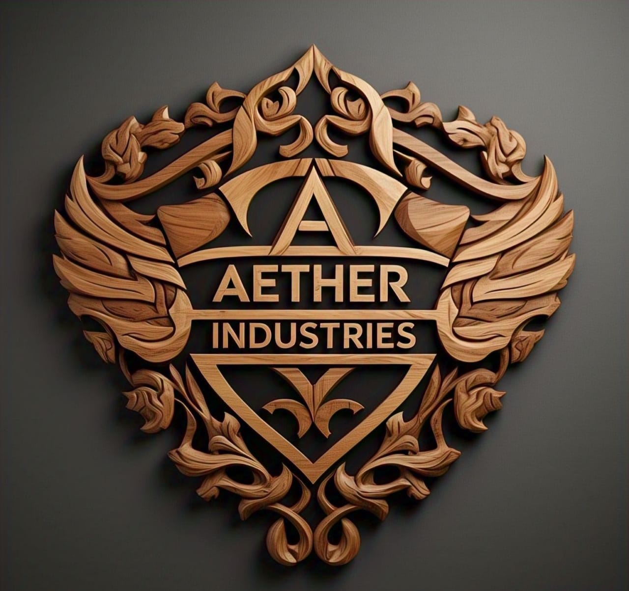 Handcrafted Identity  Aether Industries Wooden Logo Design  2025