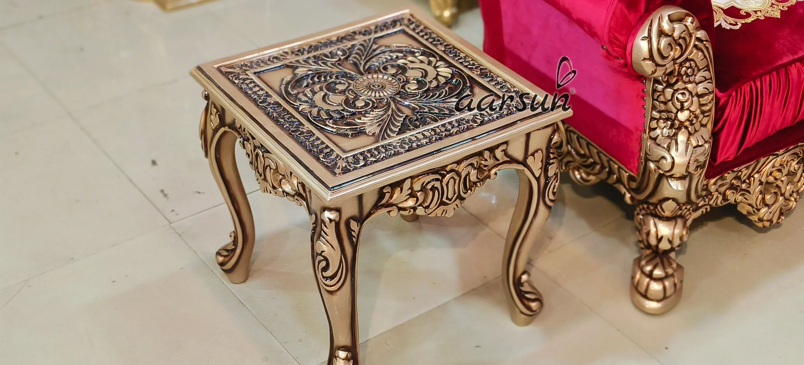 Royal kimcartoon  Sofa Set in Rush Gold Finishing 2025