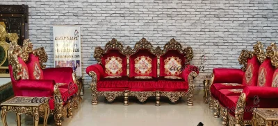 Royal kimcartoon  Sofa Set in Rush Gold Finishing 2025