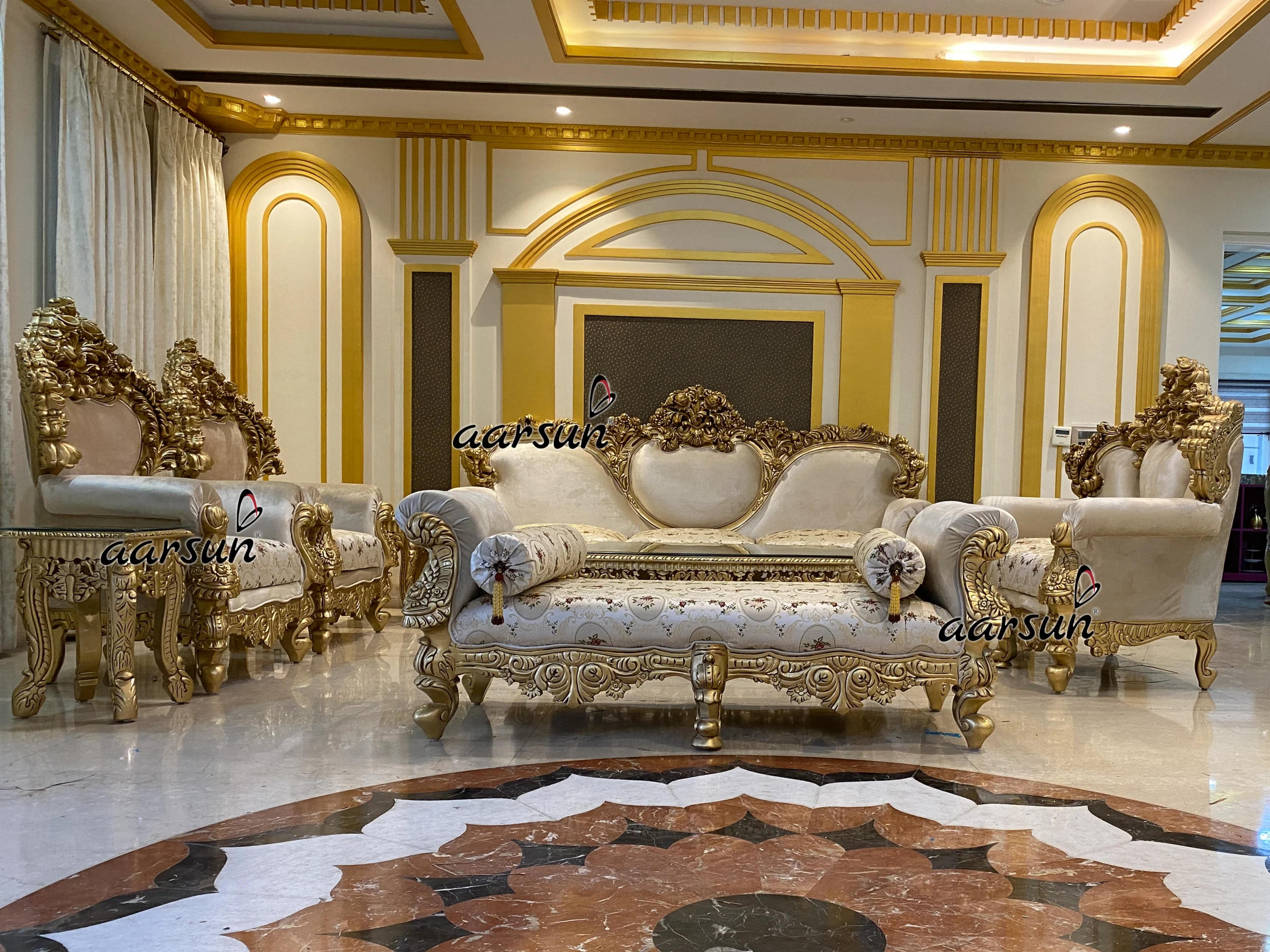 Latest solar movie  Antique Style Maharaja Sofa Set  2025