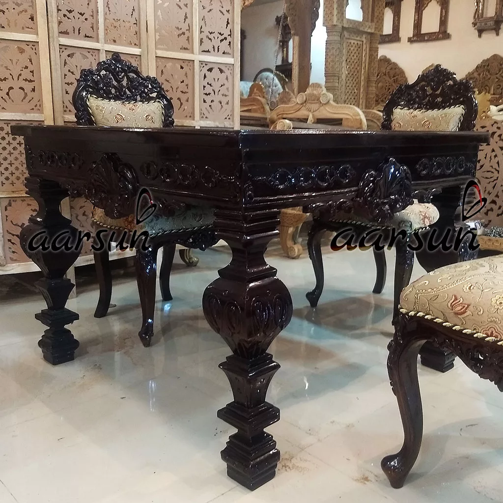 4 Seater benchmarking Dining Set with Dark Finish 2025