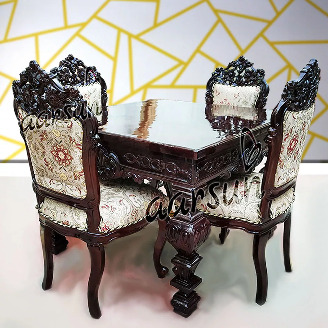 4 Seater benchmarking Dining Set with Dark Finish 2025