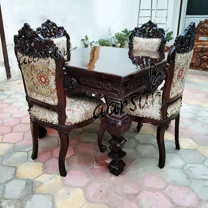 4 Seater benchmarking Dining Set with Dark Finish 2025