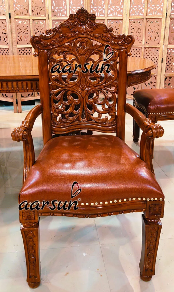 6 Seater ipchicken Dining Set in Teak Wood Teak Glossy Finish 2025