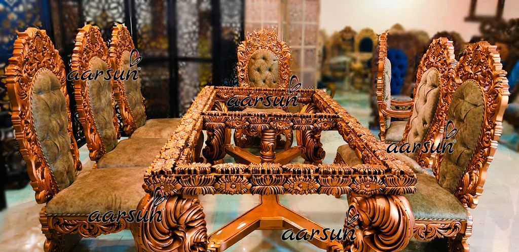 8 Seater similarweb Copper Dining Set in Teak Wood  2025