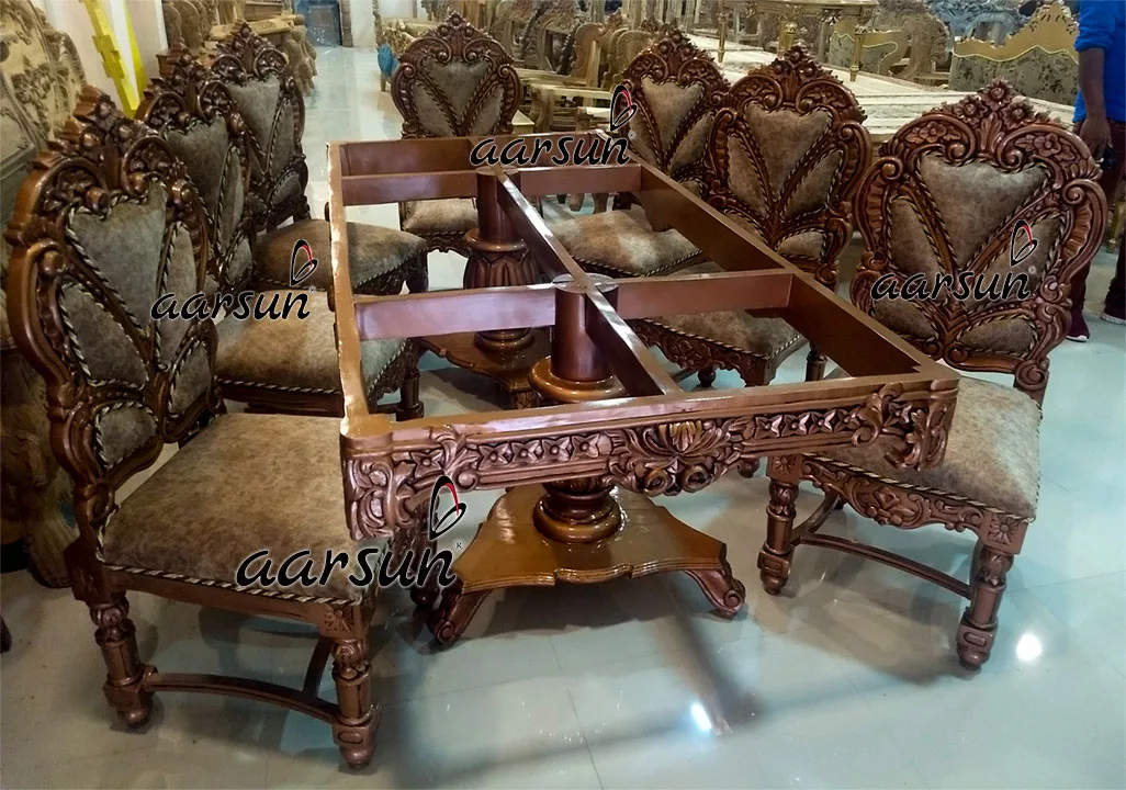 Amazing flix.hq 8 Seater Dining Set in Rose Gold Paint 2025