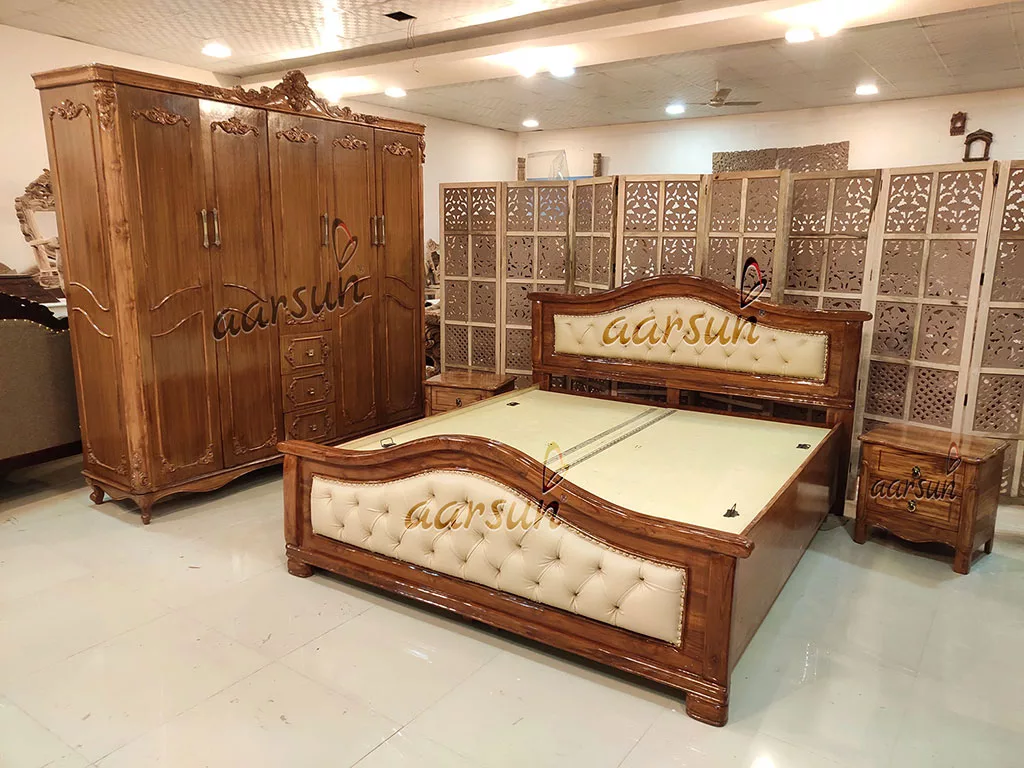 Antique Polish Simple watchserieshd  Wooden Bed for Modern Home 2025