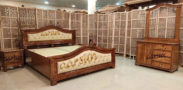 Antique Polish Simple watchserieshd  Wooden Bed for Modern Home 2025