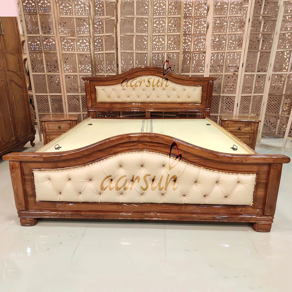 Antique Polish Simple watchserieshd  Wooden Bed for Modern Home 2025