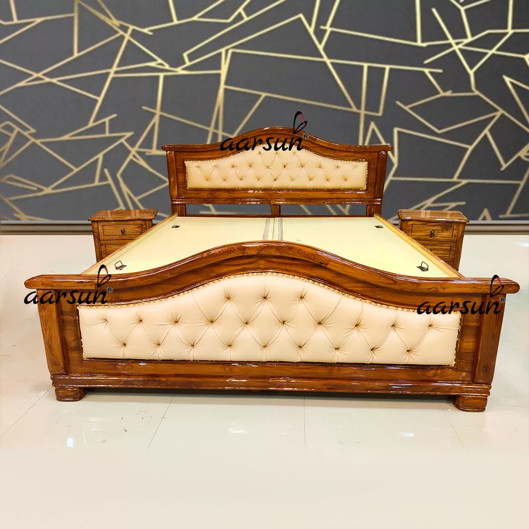 Antique Polish Simple watchserieshd  Wooden Bed for Modern Home 2025