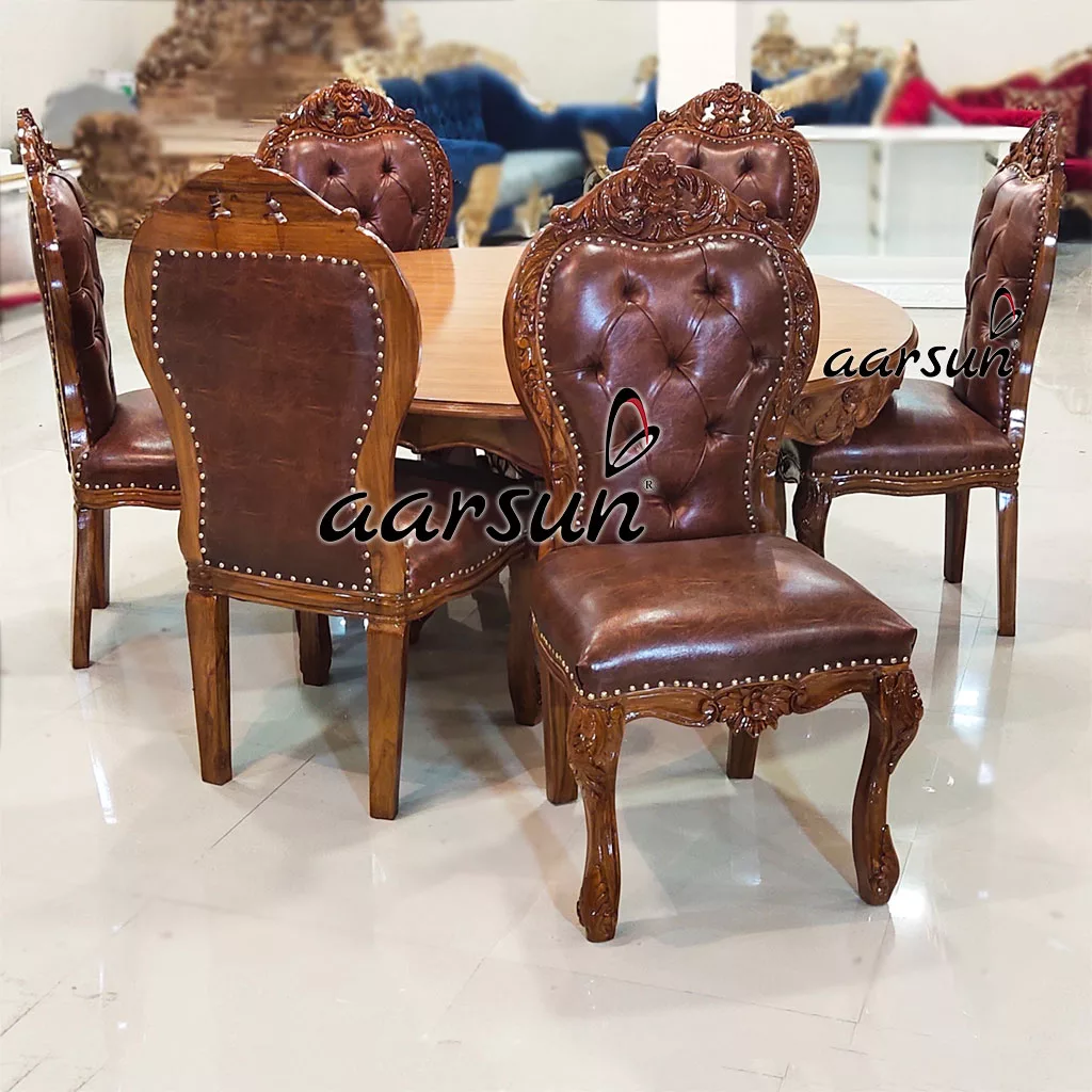 Carved   Dining Set in 6 Seater  2025