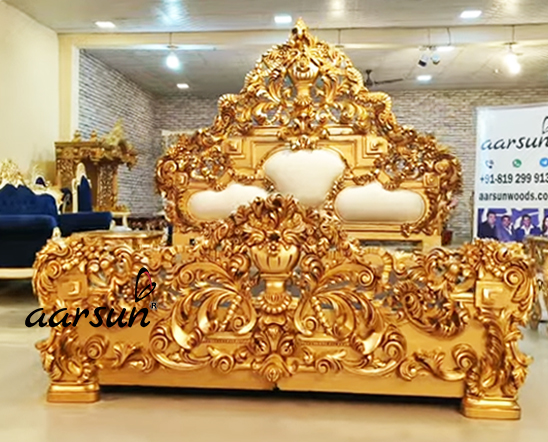 Carved King Size  Bed in Teak Wood  2025