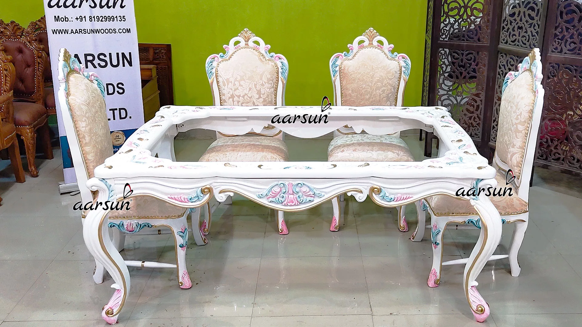 Classy futbollibre White & Gold Dining Set for 6 2025