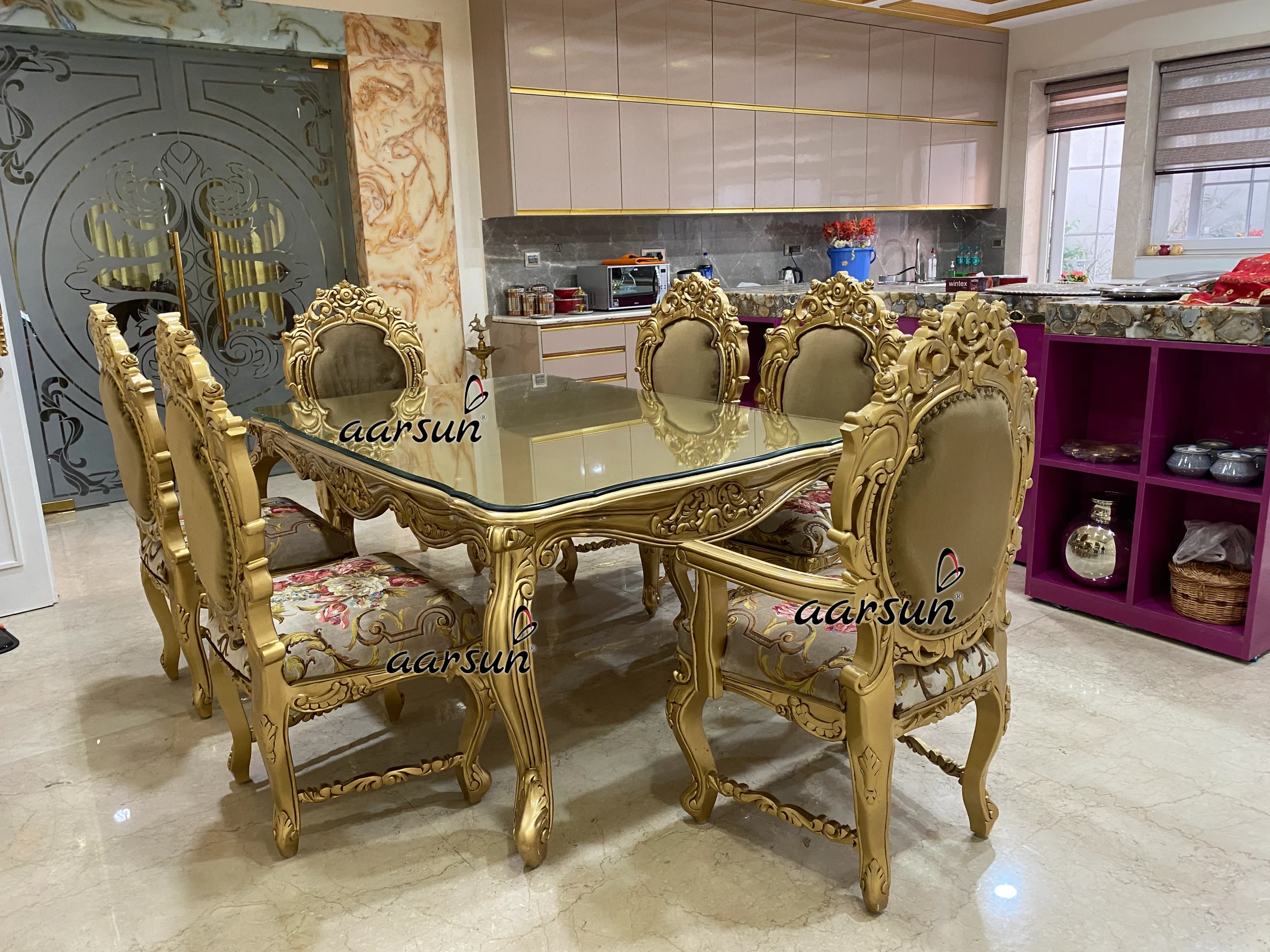 Premium f2 movies 6-Seater Dining Table Set