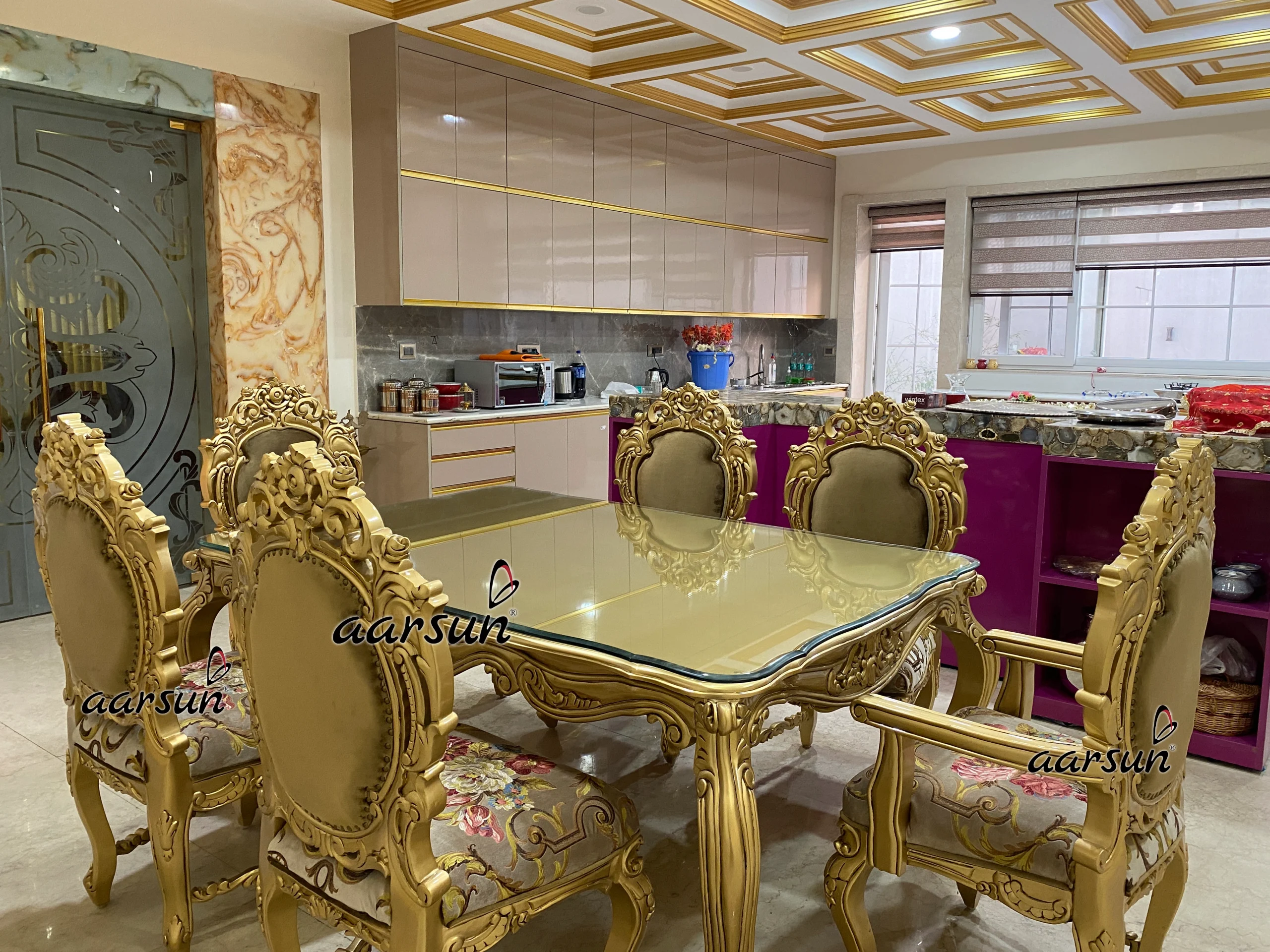 Premium f2 movies 6-Seater Dining Table Set