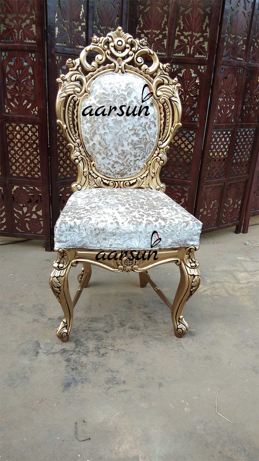 Dual flixwave  Carved Dining Set with Gold Polish  2025