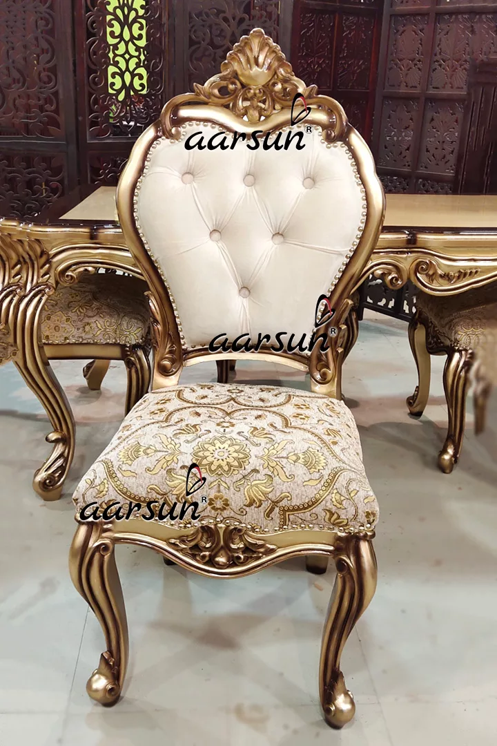 Gold & Brown bokepsin Dual Shade 4 Seater Dining Set Custom Made 2025
