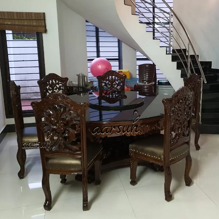 Leather music apps Wooden Dining Set – Dark Finish 2025