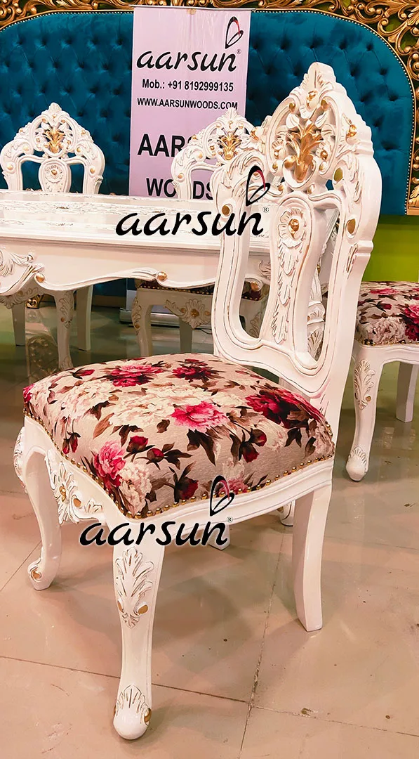 Luxurious  White & Gold Dining Set for 6  2025