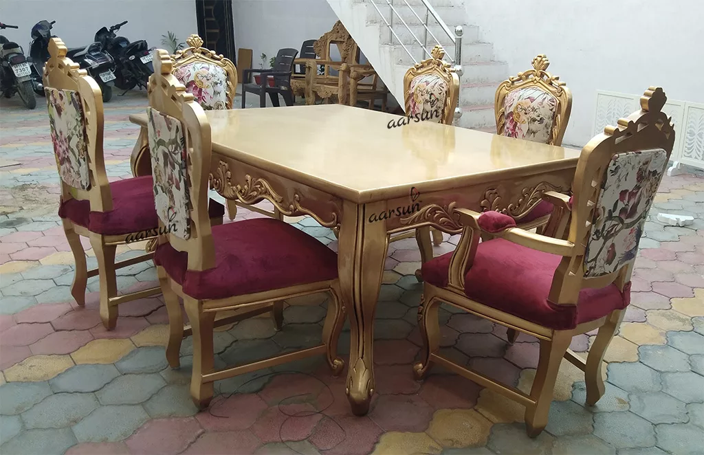 Luxurious wcoforever  Wooden Wooden Dining Set – 6 Seater 2025