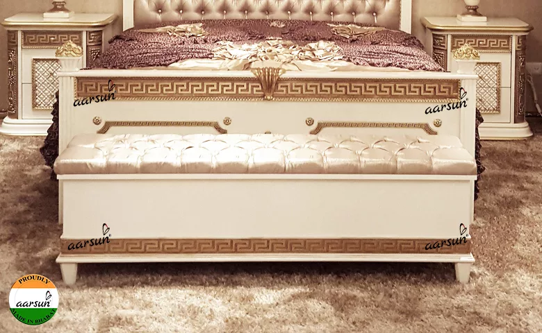 Luxury contact number revolvertech  Bedroom Set in White & Gold  2025