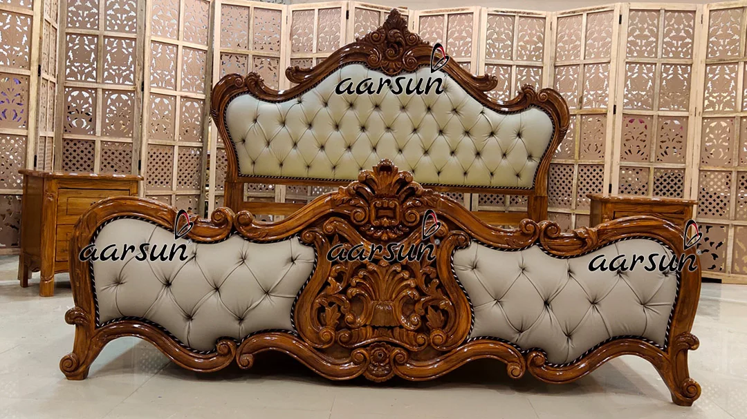 Top instacams design Bed Classic Style Teak Wood  2025